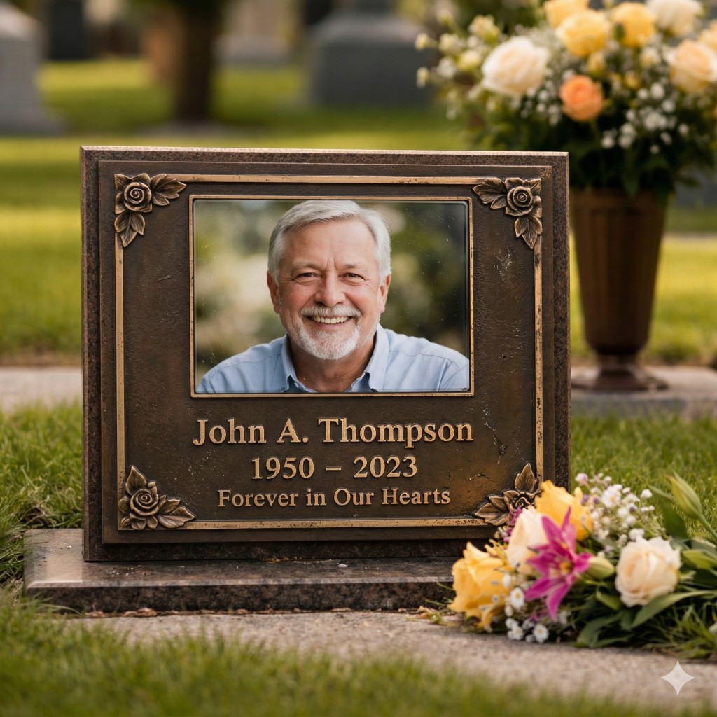 Elegant grave decorations and vases