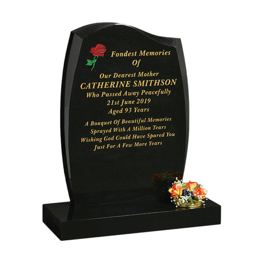 SWI011, Online Memorials for graves , Grave headstones , ceramic flowers,  - Sandalwood Memorials