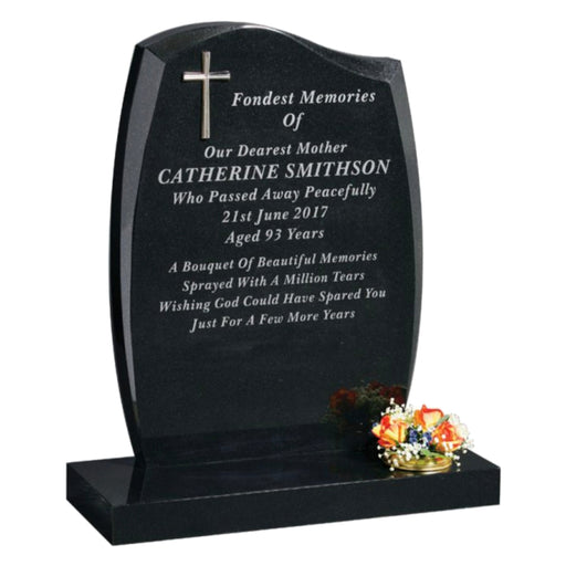 SWI014, Online Memorials for graves , Grave headstones , ceramic flowers,  - Sandalwood Memorials